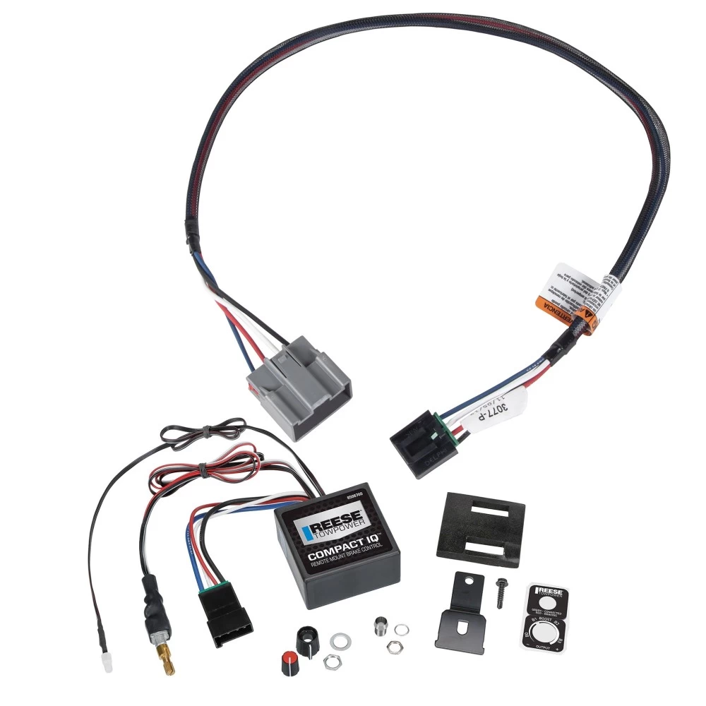 Reese Compact IQ Hidden Trailer Brake Control for 18-21 Ford Expedition w/ Plug Play Wiring Adapter Proportional Trailer Brakes Module Box Controller 1-3 Axle