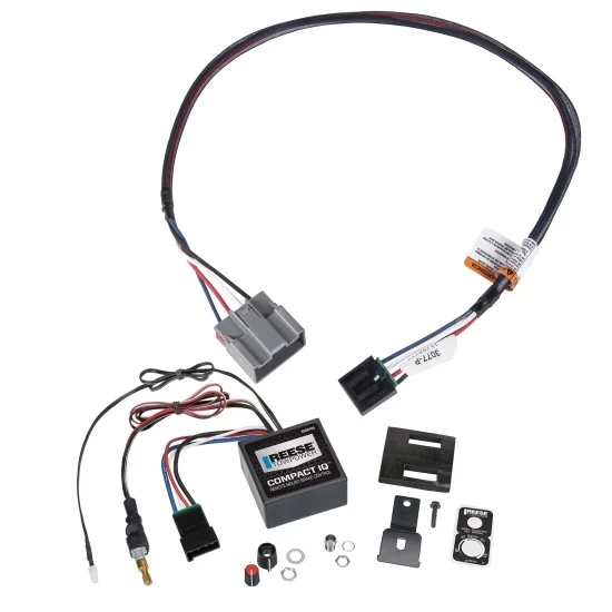 Reese Compact IQ Hidden Trailer Brake Control for 18-21 Ford Expedition w/ Plug Play Wiring Adapter Proportional Trailer Brakes Module Box Controller 1-3 Axle