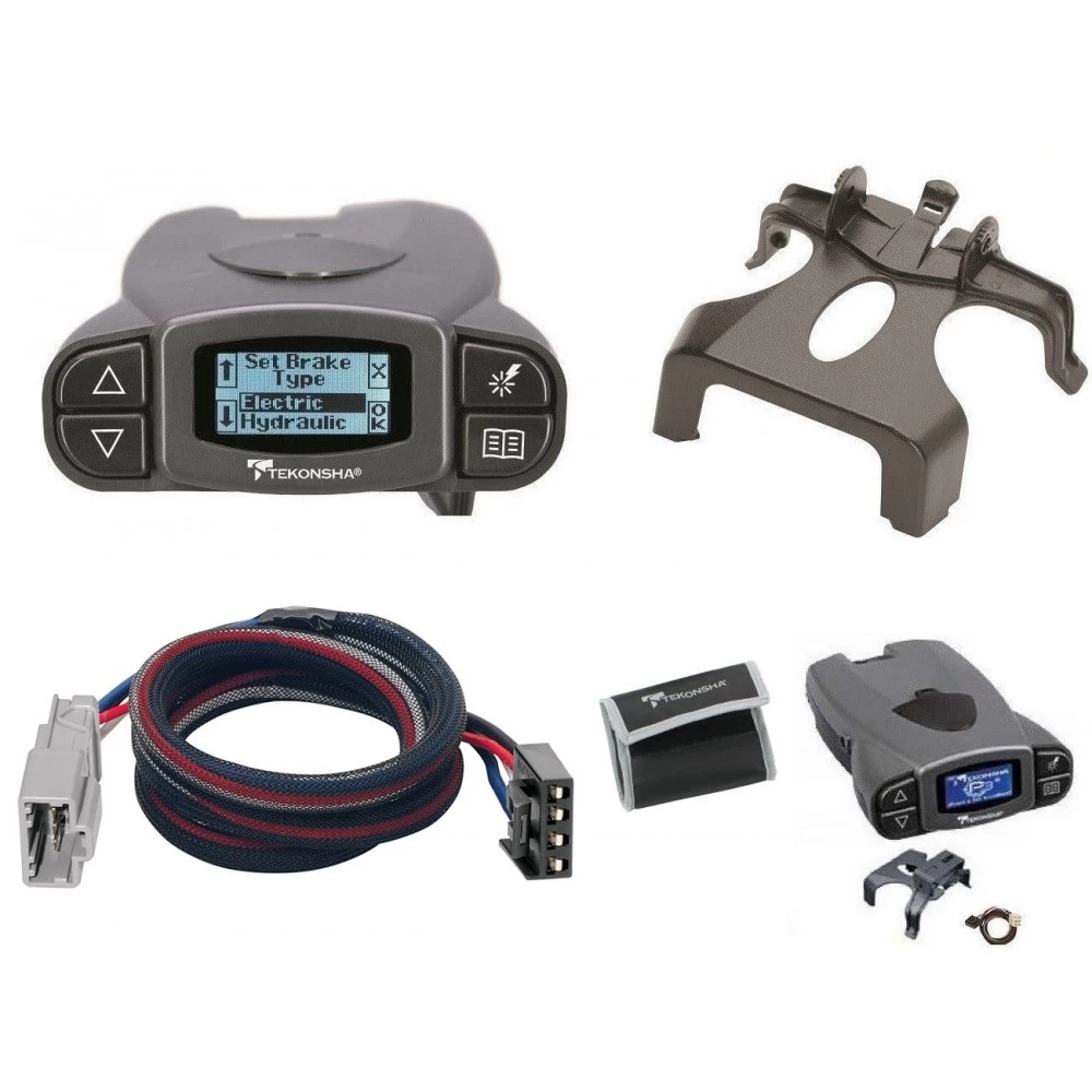 Tekonsha Prodigy P3 Trailer Brake Control for 06-24 Honda Ridgeline w/ Plug Play Wiring Adapter Proportional Eletric Trailer Brakes Module Box Controller