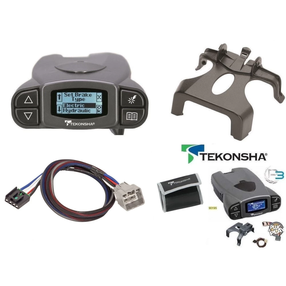 Tekonsha Prodigy P3 Trailer Brake Control for 10-12 Dodge Ram 1500 2500 3500 4500 5500 w/ Plug Play Wiring Adapter Reese Brakeman IV Eletric Trailer Brakes Module Box Controller