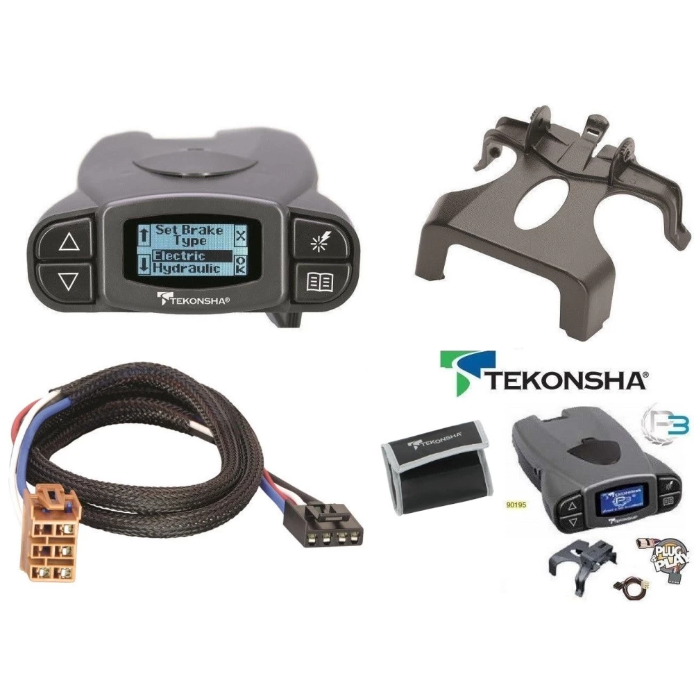 Tekonsha Prodigy P3 Trailer Brake Control for 99-02 Chevy Silverado GMC Sierra 1500 2500 LD 01-02 1500 HD 2500 HD 3500 00-02 Chevy Suburban 1500 2500 GMC Yukon XL 1500 2500 2002 Escalade and EXT w/ Plug Play Wiring Adapter Proportional Electric Trailer Br