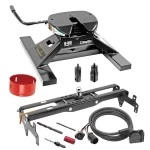 Draw-Tite Gooseneck Trailer Hitch Kit Deluxe w/ 18K 5th Fifth Wheel Adapter In-Bed Wiring and Hole Saw for 99-19 Chevy GMC Silverado Sierra 1500 99-04 2500 LD Turnover w/ Brackets Rails Under Bed 2-5/16" Ball