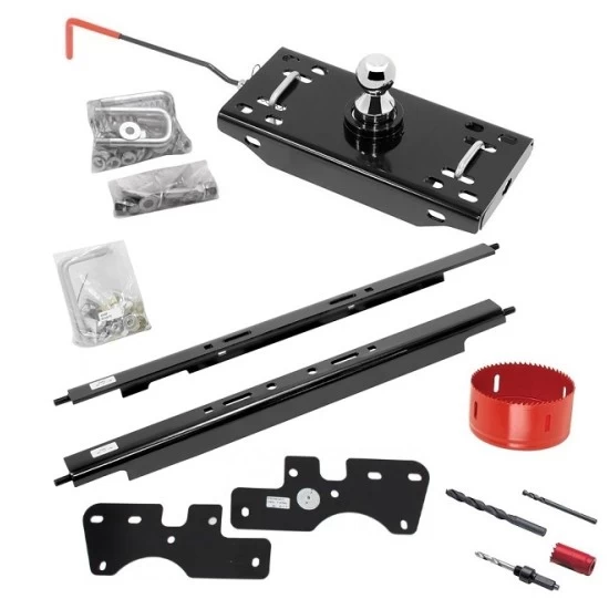 Draw-Tite Gooseneck Trailer Hitch w/ Hole Saw for 15-19 Ford F150 F-150 Turnover w/ Brackets Rails Under Bed 2-5/16" Ball Excluding Raptor