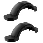 Set of 2 Black Fulton Single Axle Trailer Fenders 14" Wheels Triple Step 42-5/8" Long Boat Utility Sale Replacement