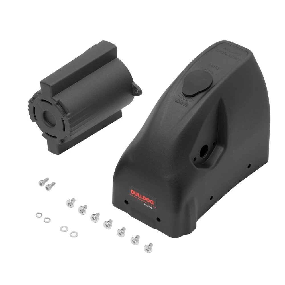 500375 BULLDOG Velocity Series Trailer Jack Replacement Part Cover Kit #185400 Replacement Black Cover w Mounting Hardware for Bulldog Velocity Series
