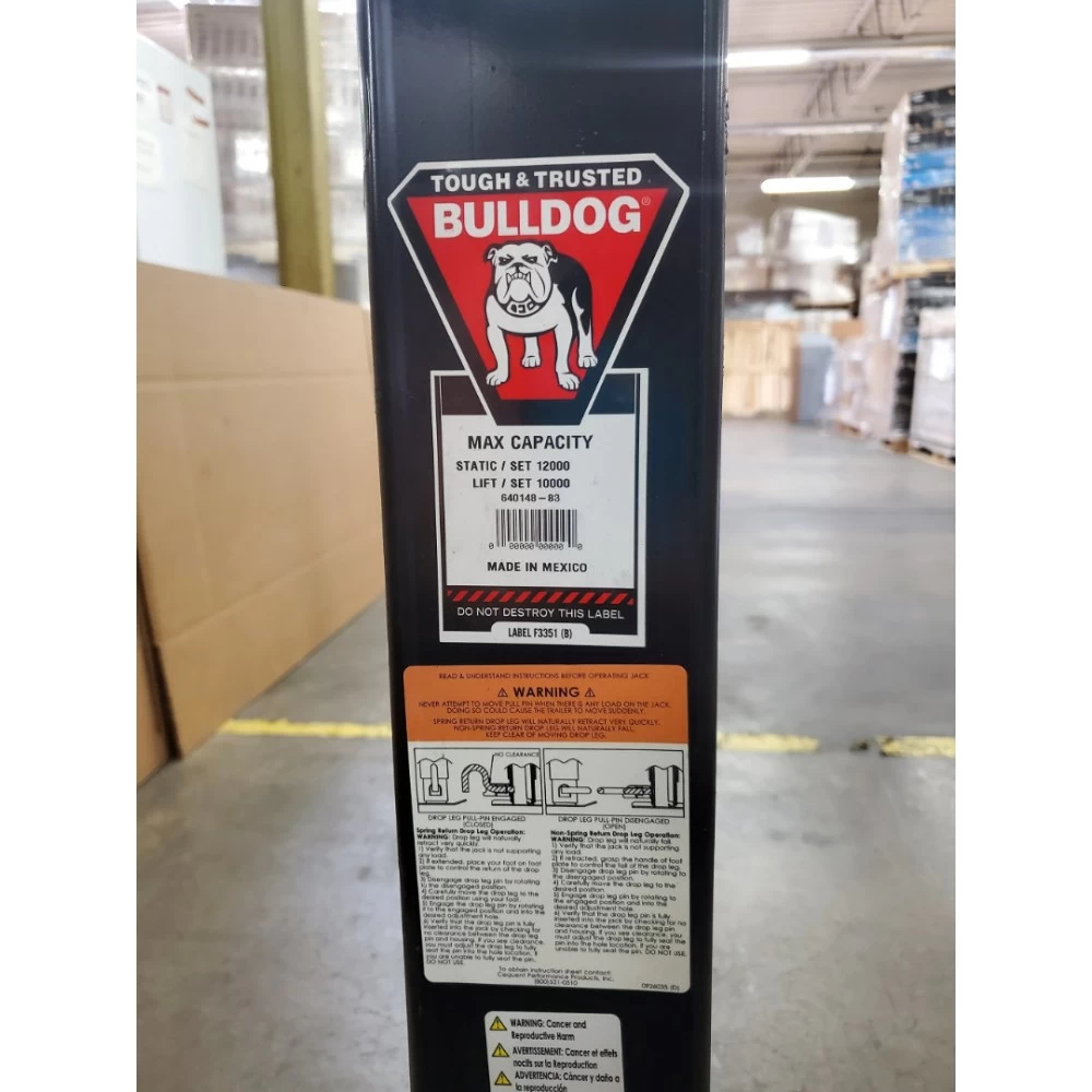 500150 Bulldog 24K 2-Speed Heavy Duty Tandem Square Trailer Jack Drop Leg Set w/ Spring Return 26" Lift w/ Cross Shaft Crank Handle Traditional Gearbox Bulldog 24K 2-Speed Heavy Duty Tandem Square Trailer Jack Drop Leg Set w/ Spring Return 26" Lift w/ Cross Shaft Crank Handle Traditional Gearbox