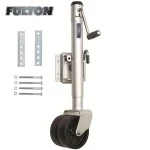 Fulton Bolt-Thru Swivel Trailer Jack 1,500 lbs w/ Dual Wheels 12" Lift Bolt-On