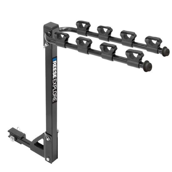 Reese Trailer Tow Hitch For 18-21 Lexus Rx350L 14-23 Toyota Highlander (Except with Dual Exhaust and XSE) Tilt Away Adult or Child Arms Fold Down 4 Bike Carrier
