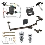 Ultimate Tow Package For 06-15 Honda Civic Trailer Hitch w/ Wiring Draw-Bar Dual 2" and 1-7/8" Ball Lock Bracket Cover 1-1/4" Receiver