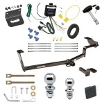 Ultimate Tow Package For 12-15 Honda Civic Sedan Hybrid Trailer Hitch w/ Wiring Draw-Bar Dual 2" and 1-7/8" Ball Lock Bracket Cover 1-1/4" Receiver