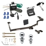 Ultimate Tow Package For 06-11 Honda Civic Sedan Si & Hybrid Trailer Hitch w/ Wiring Draw-Bar Dual 2" and 1-7/8" Ball Lock Bracket Cover 1-1/4" Receiver