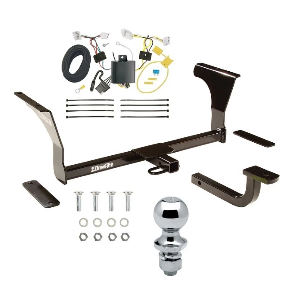 Trailer Tow Hitch For 16-25 Nissan Altima All Models Complete Package w/ Wiring Draw Bar and 1-7/8" Ball