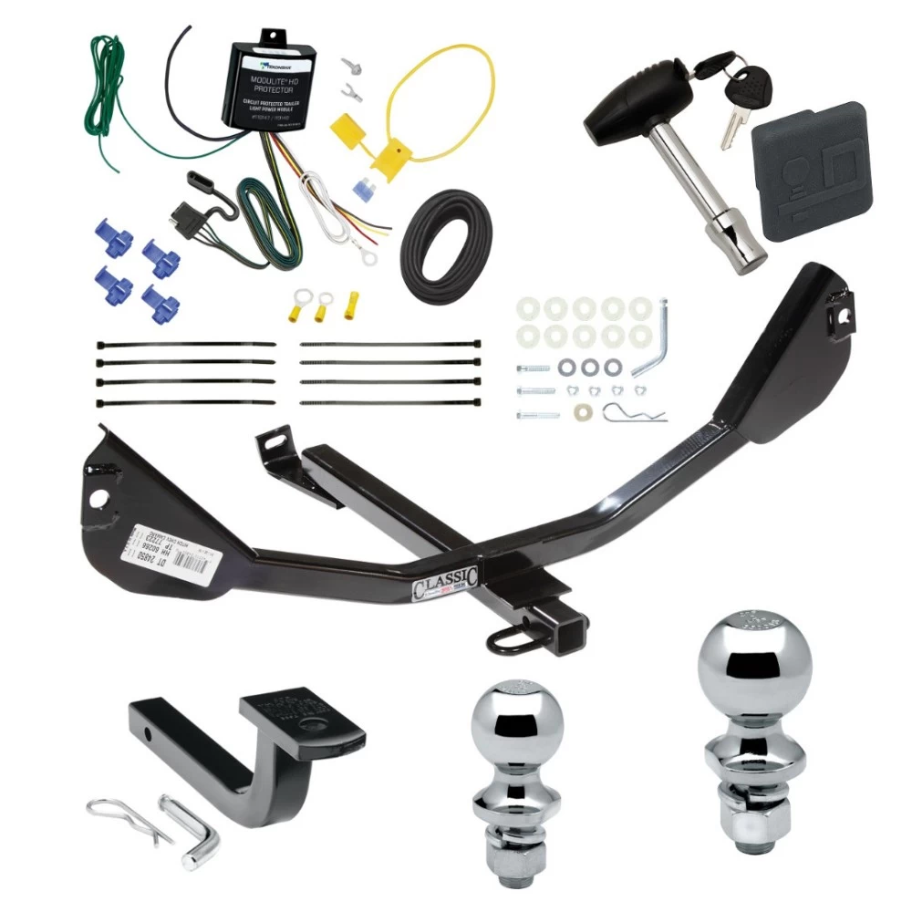 Trailer Tow Hitch For 10-15 Chevrolet Camaro Convertible, Exc Ground Effects Deluxe Package Wiring 2" and 1-7/8" Ball and Lock