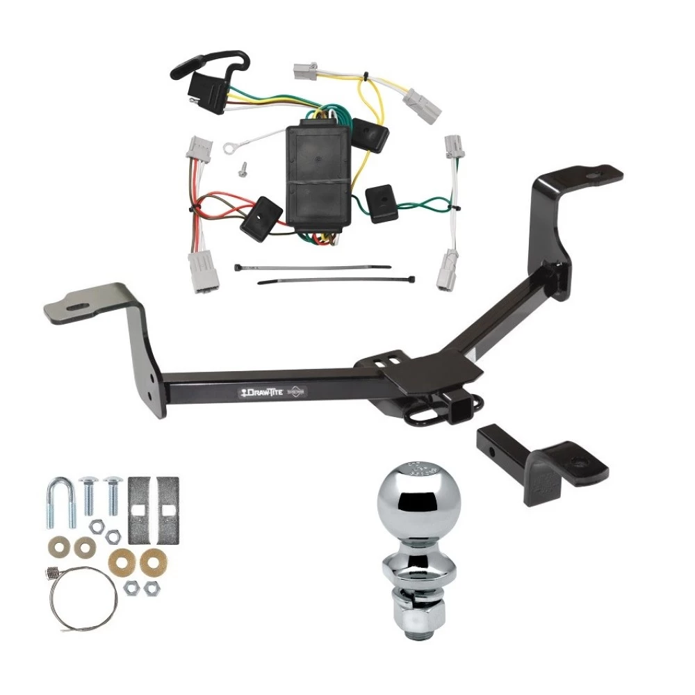 Trailer Tow Hitch For 08-12 Honda Accord Coupe & Sedan Complete Package w/ Wiring Draw Bar and 2" Ball