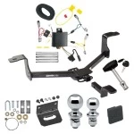 Ultimate Tow Package For 13-15 Honda Accord Except w/LED Taillights Trailer Hitch w/ Wiring Draw-Bar Dual 2" and 1-7/8" Ball Lock Bracket Cover 1-1/4" Receiver 