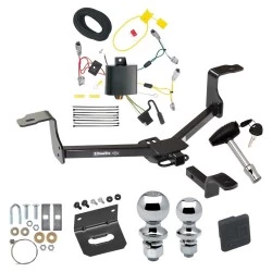 Ultimate Tow Package For 13-17 Honda Accord w/o LED Taillights Trailer Hitch w/ Wiring Draw-Bar Dual 2" and 1-7/8" Ball Lock Bracket Cover 1-1/4" Receiver