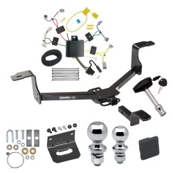 Ultimate Tow Package For 16-17 Honda Accord Sedan Exc Hybrid Trailer Hitch w/ Wiring Draw-Bar Dual 2" and 1-7/8" Ball Lock Bracket Cover 1-1/4" Receiver
