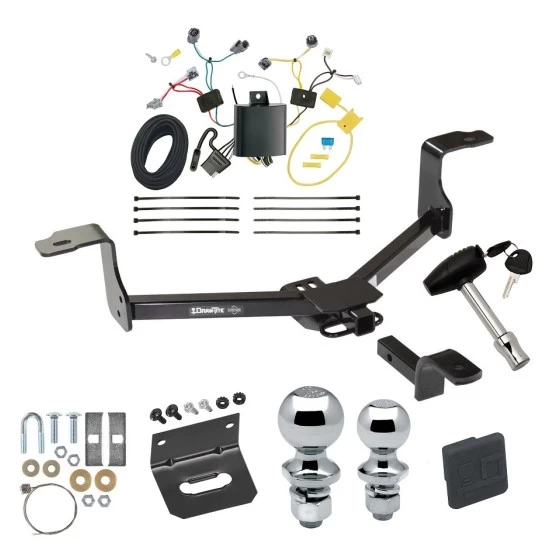 Ultimate Tow Package For 16-17 Honda Accord Coupe Trailer Hitch w/ Wiring Draw-Bar Dual 2" and 1-7/8" Ball Lock Bracket Cover 1-1/4" Receiver