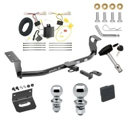 Ultimate Tow Package For 09-13 Toyota Corolla Trailer Hitch w/ Wiring Draw-Bar Dual 2" and 1-7/8" Ball Lock Bracket Cover 1-1/4" Receiver 