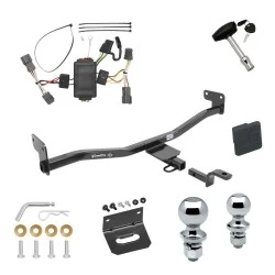 Ultimate Tow Package For 14-19 KIA Soul w/ LED Taillights Trailer Hitch w/ Wiring Draw-Bar Dual 2" and 1-7/8" Ball Lock Bracket Cover 1-1/4" Receiver