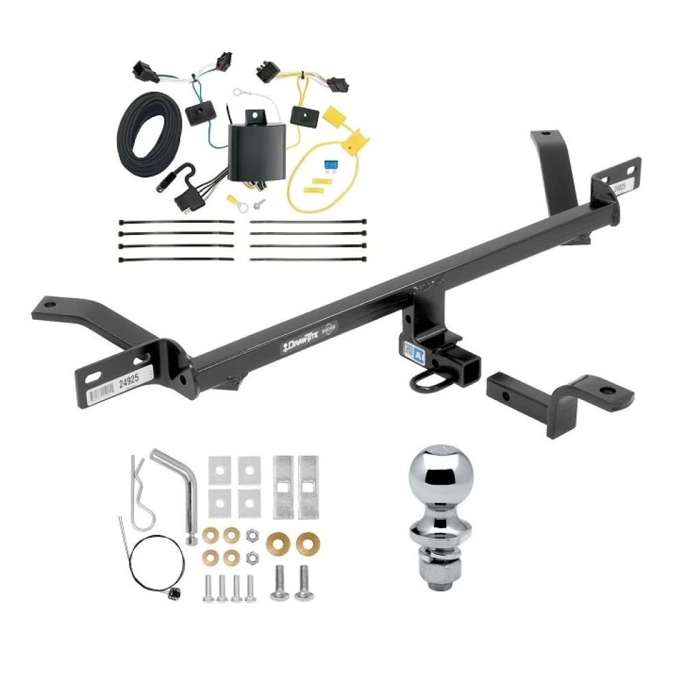 Trailer Tow Hitch For 15-21 Volkswagen Golf All Models Complete Package w/ Wiring Draw Bar and 1-7/8" Ball