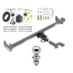 Trailer Tow Hitch For 15-19 Toyota Yaris Hatchback Except SE 20-22 Yaris Sedan Complete Package w/ Wiring Draw Bar and 1-7/8" Ball