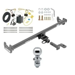 Trailer Tow Hitch For 15-19 Toyota Yaris Hatchback Except SE 20-22 Yaris Sedan Complete Package w/ Wiring Draw Bar and 1-7/8" Ball
