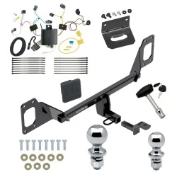 Trailer Tow Hitch For 16-21 Honda Civic Sedan - exc center exhaust Complete Package w/ Wiring Draw Bar and 2" Ball