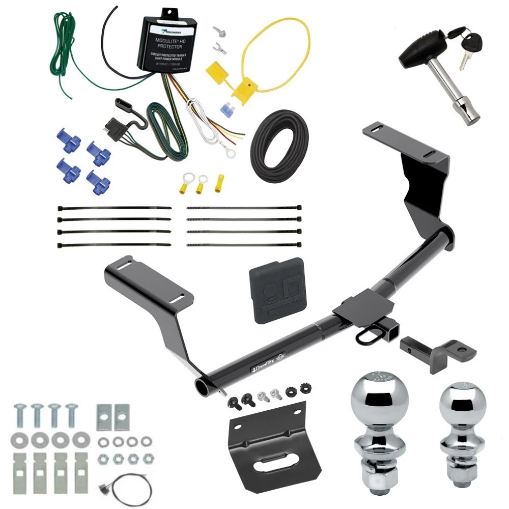 Ultimate Tow Package For 08-11 Subaru Impreza 14-15 XV Crosstrek Trailer Hitch w/ Wiring Draw-Bar Dual 2" and 1-7/8" Ball Lock Bracket Cover 1-1/4" Receiver