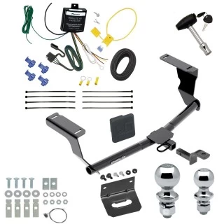 Ultimate Tow Package For 08-11 Subaru Impreza 14-15 XV Crosstrek Trailer Hitch w/ Wiring Draw-Bar Dual 2" and 1-7/8" Ball Lock Bracket Cover 1-1/4" Receiver