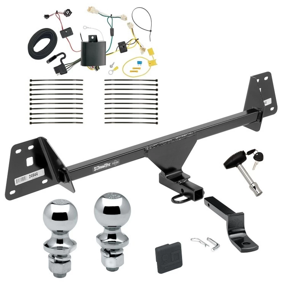 Trailer Tow Hitch For 16-18 Toyota Prius All Models Deluxe Package Wiring 2" and 1-7/8" Ball and Lock