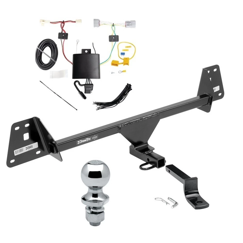 Trailer Tow Hitch For 17-22 Toyota Prius Prime All Models Complete Package w/ Wiring Draw Bar and 1-7/8" Ball