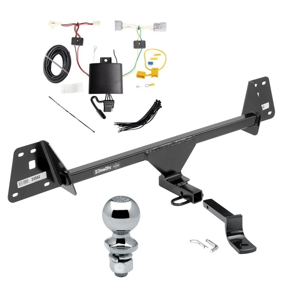 Trailer Tow Hitch For 17-22 Toyota Prius Prime All Models Complete Package w/ Wiring Draw Bar and 2" Ball