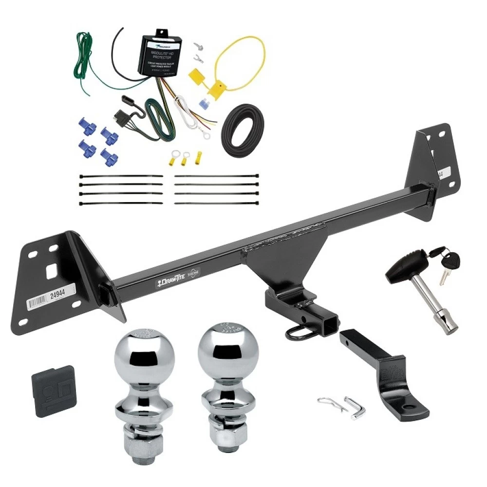 Trailer Tow Hitch For 19-22 Toyota Prius AWD-e All Models Deluxe Package Wiring 2" and 1-7/8" Ball and Lock