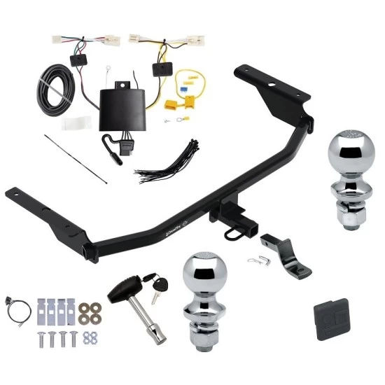 Trailer Tow Hitch For 21-26 Hyundai Elantra Sedan Exc N, N Line, or Hybrid Deluxe Package Wiring 2" and 1-7/8" Ball and Lock