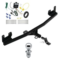 Trailer Tow Hitch For 20-20 KIA Rio Hatchback Complete Package w/ Wiring Draw Bar and 1-7/8" Ball