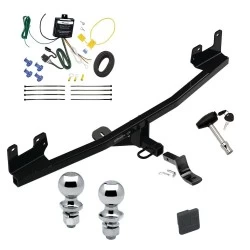 Trailer Tow Hitch For 20-20 KIA Rio Hatchback Deluxe Package Wiring 2" and 1-7/8" Ball and Lock