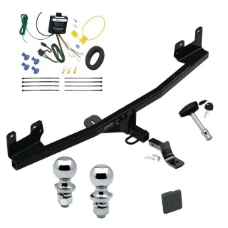 Trailer Tow Hitch For 20-20 KIA Rio Hatchback Deluxe Package Wiring 2" and 1-7/8" Ball and Lock