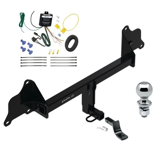 Trailer Tow Hitch For 17-19 Tesla 3 All Models Complete Package w/ Wiring Draw Bar and 2" Ball