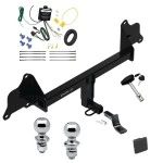 Trailer Tow Hitch For 17-19 Tesla 3 All Models Deluxe Package Wiring 2" and 1-7/8" Ball and Lock