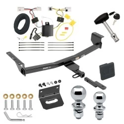 Ultimate Tow Package For 08-20 Nissan Rogue 14-14 Rogue Select Trailer Hitch w/ Wiring Draw-Bar Dual 2" and 1-7/8" Ball Lock Bracket Cover 1-1/4" Receiver
