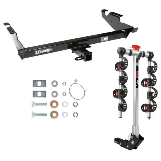 Trailer Tow Hitch For 78-96 Chevy GMC G Series Van Full Size Except Step Bumper w/ 4 Bike Carrier Rack