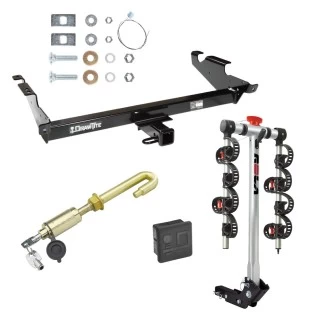 Trailer Tow Hitch For 78-96 Chevy GMC G Series Van Full Size Except Step Bumper 4 Bike Rack w/ Hitch Lock and Cover