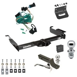 Ultimate Tow Package For 96-99 Chevy Express GMC Savana 1500 2500 3500 Trailer Hitch w/ Wiring 2" Drop Mount Dual 2" and 1-7/8" Ball Lock Bracket Cover 2" Receiver