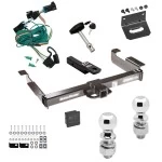 Ultimate Class 5 10K Tow Package For 96-99 Chevy Express GMC Savana 1500 2500 3500 Trailer Hitch w/ Wiring Dual 2" and 2-5/16" Ball 2" Drop Mount Lock Bracket Cover 2" Receiver