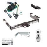 Class 5 10K Tow Package For 00-02 Chevrolet Express GMC Savana 1500 2500 3500 Trailer Hitch w/ Wiring 2-5/16" Ball 2" Drop Mount 2" Receiver