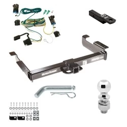 Class 5 10K Tow Package For 03-27 Chevy Express GMC Savana 1500 2500 3500 Trailer Hitch w/ Wiring 2-5/16" Ball 2" Drop Mount 2" Receiver