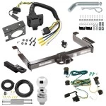 Class 5 10K Trailer Hitch Tow Package w/ 7-Way RV Wiring For 03-27 Chevy Express GMC Savana 1500 2500 3500 w/ 2-5/16" Ball 2" Drop Mount Ultra Frame 2" Receiver