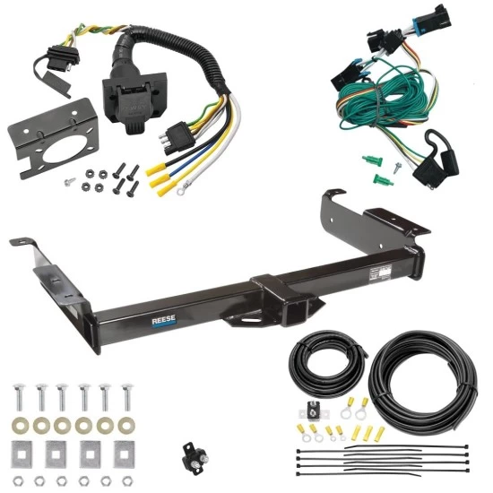 Custom Fit Trailer Hitch Wiring Harness (Plug & Play) Trailer Connector Adapter Brake Control Wiring Kit Circuit Breaker Installation Hardware Installation Instructions 44028 85343 20506 7012a 118335 Reese Trailer Hitch 7-Way RV Wiring 96-99 Chevy Ex Trailer Hitch w/ 7-Way RV Wiring For 96-99 Chevy Express GMC Savana Van Class 3 2" Receiver All Models Reese