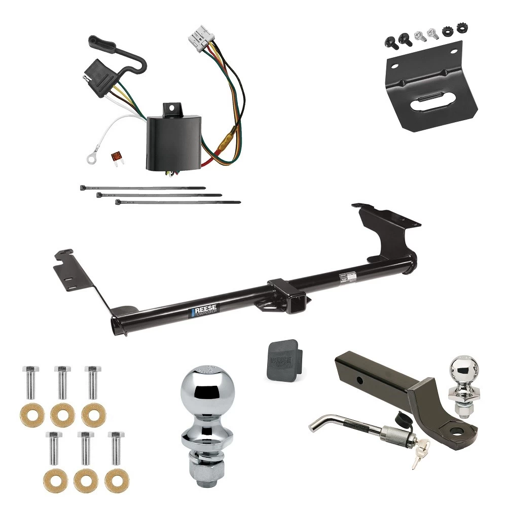 Ultimate Tow Package For 05-10 Honda Odyssey All Models Trailer Hitch w/ Wiring 2" Drop Mount Dual 2" and 1-7/8" Ball Lock Bracket Cover 2" Receiver Reese